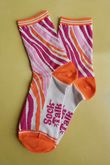 Zebra Bamboo Sock Orange Pink